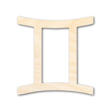 Unfinished Wood Gemini Sign Shape - Zodiac Craft - up to 46" 7" / 1/4"