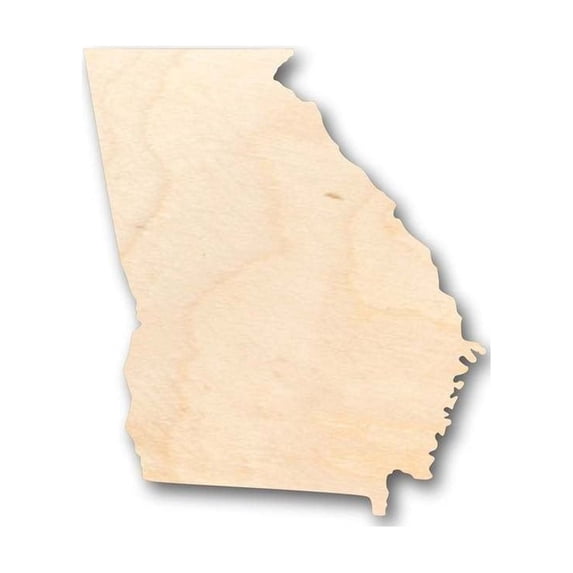 Unfinished Wood Georgia Shape - State - Craft - up to 46" DIY 7" / 1/2"