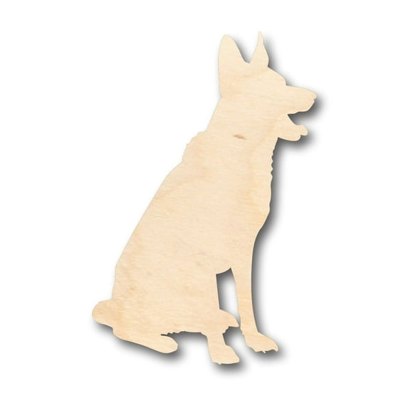 Unfinished Wood German Shepard Dog Shape - Craft - up to 46" DIY 10" / 1/8"