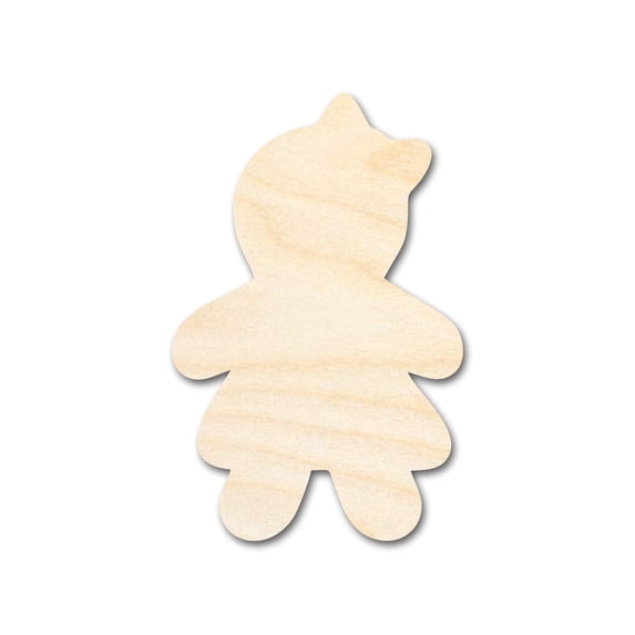 Unfinished Wood Gingerbread Girl Shape - Craft - up to 46" 20" / 1"