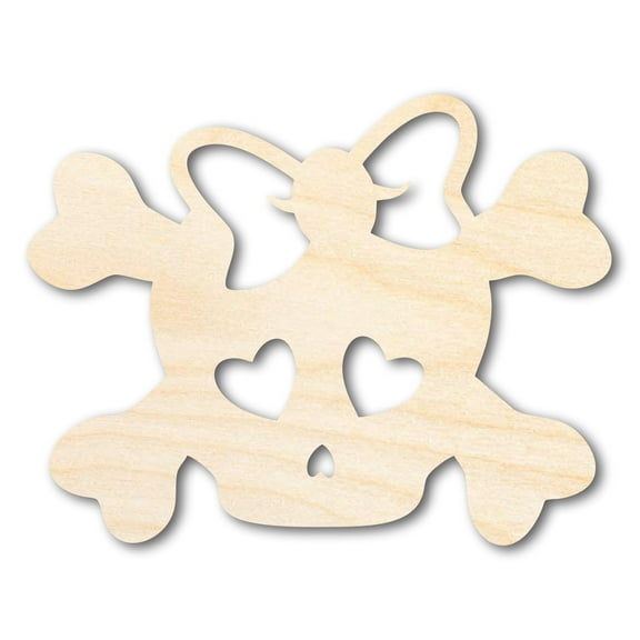 Unfinished Wood Girl Skull Shape 3" / 1/4"