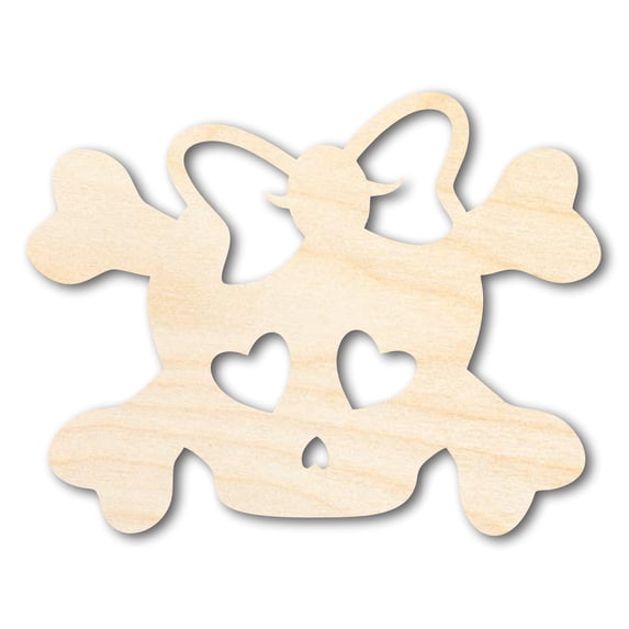 Unfinished Wood Girl Skull Shape | Craft Cutout 46" / 1/2"