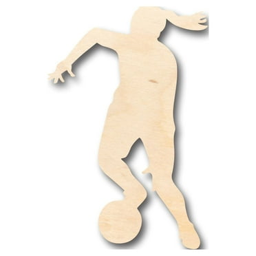 Unfinished Wood Girl Soccer Shape - Craft - up to 46" DIY 6" / 1/8"