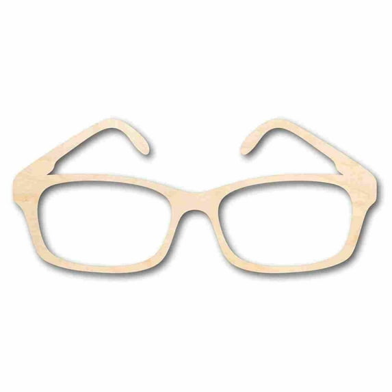 Unfinished Wood Glasses Shape - Craft - up to 46" DIY 14" / 1/8"