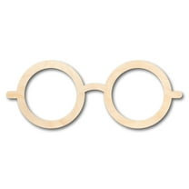 Unfinished Wood Glasses Shape - Craft - up to 46" DIY 4" / 1/2"