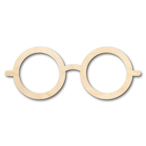 Unfinished Wood Glasses Shape - Craft - up to 46" DIY 4" / 1/2"