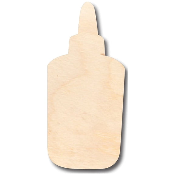 Unfinished Wood Glue Bottle Shape - Craft - up to 46" DIY 6" / 1/8"