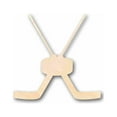 thumbnail image 1 of Unfinished Wood Goalie Hockey Sticks Pair with Puck Silhouette - Craft- up to 46" DIY 4" / 1/4", 1 of 3