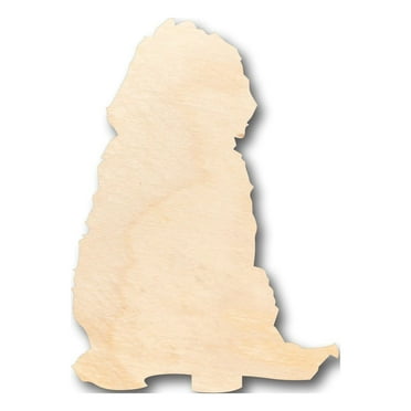 Unfinished Wood Golden Doodle Dog Shape - Craft - up to 46" DIY 4" / 1/4"