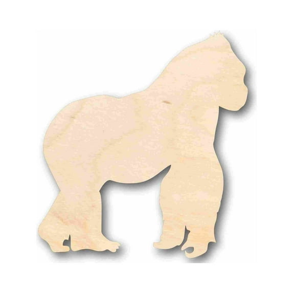 Unfinished Wood Gorilla Silhouette - Craft- up to 46" DIY 5" / 1/8"
