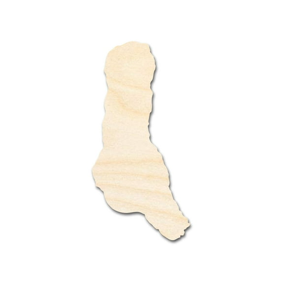 Unfinished Wood Grande Comore Island Shape - Comoros Craft - up to 46" DIY 12" / 1/2"