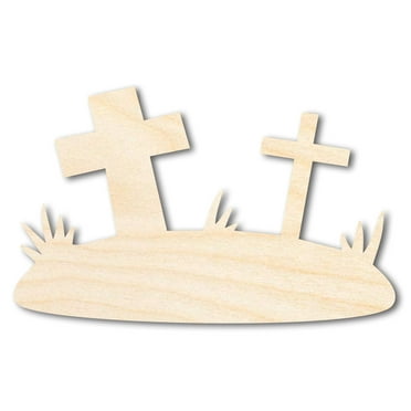 Unfinished Wood Graveyard Shape - Craft - up to 46" 8" / 1/2"