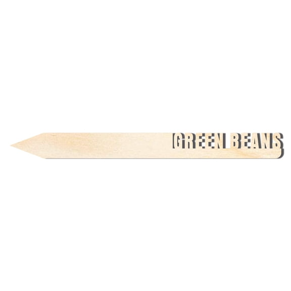 Unfinished Wood Green Beans Garden Stake | DIY Craft Cutout 14" / 1/4"