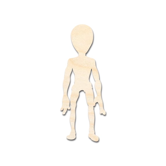 Unfinished Wood Grey Alien Shape - Craft - up to 46" 10" / 1/2"