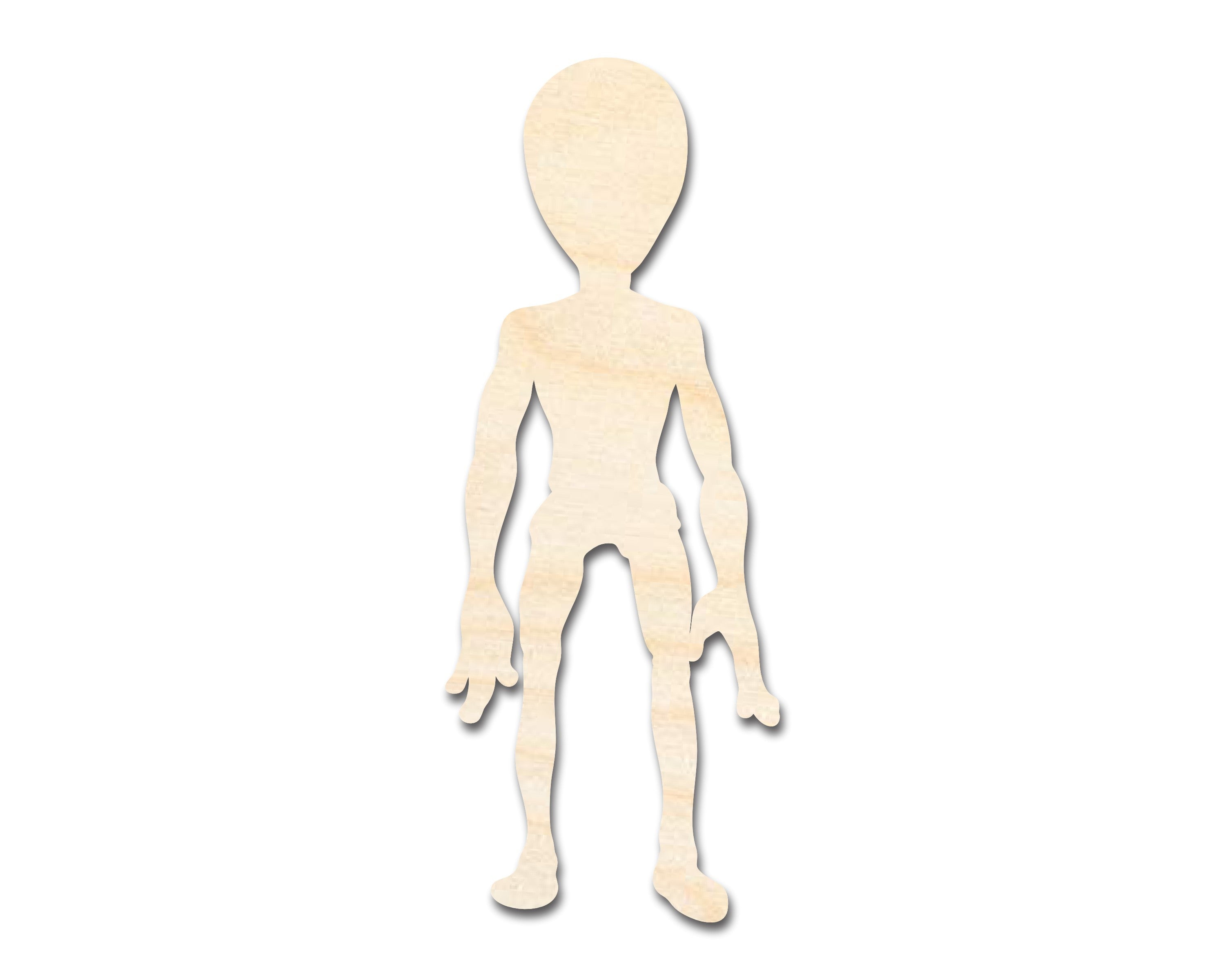 Unfinished Wood Grey Alien Shape - Craft - up to 46