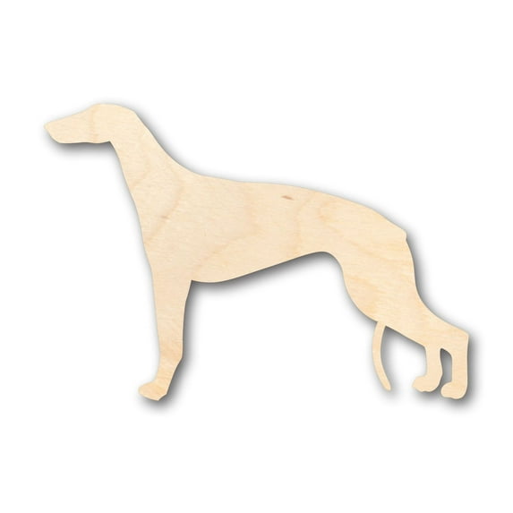Unfinished Wood Greyhound Dog Shape - Craft - up to 46" DIY 14" / 1/8"