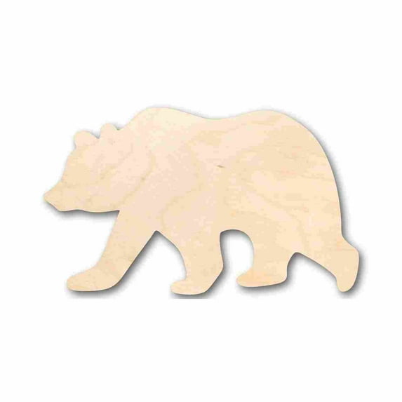 Unfinished Wood Grizzly Bear Shape - Animal - Craft - up to 46" DIY 16" / 1/4"