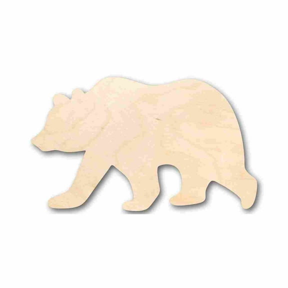 Unfinished Wood Grizzly Bear Shape - Animal - Craft - up to 46" DIY 3" / 1/8"