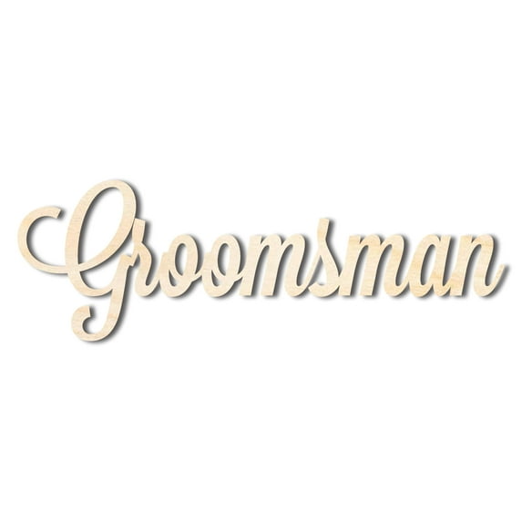 Unfinished Wood Groomsman Shape - Word Craft - up to 46" 14" / 1/4"