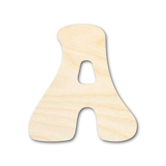 Unfinished Wood Groovy A Font Shape 42" / 1/2"