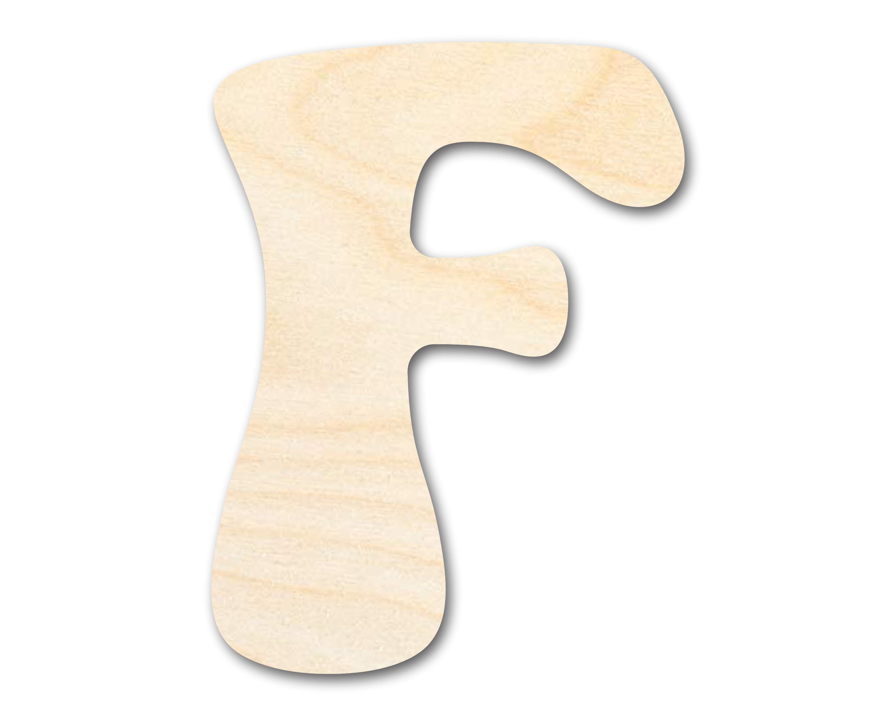 Unfinished Wood Groovy F Font Shape 30