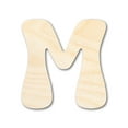 thumbnail image 1 of Unfinished Wood Groovy M Font Shape 4" / 1/4", 1 of 3