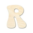 thumbnail image 1 of Unfinished Wood Groovy R Font Shape 5" / 1/4", 1 of 3