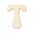 thumbnail image 1 of Unfinished Wood Groovy T Font Shape | DIY Craft Cutout | up to 46" DIY 36" / 1/4", 1 of 3