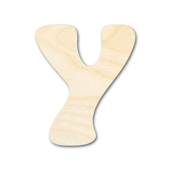 Unfinished Wood Groovy Y Font Shape | DIY Craft Cutout | up to 46" DIY 6" / 1/2"