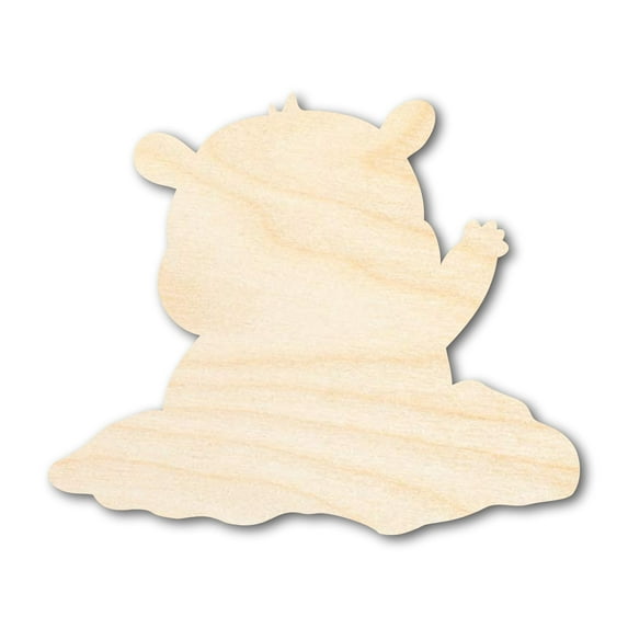 Unfinished Wood Groundhog Day Shape - Craft - up to 46" DIY 6" / 1/4"