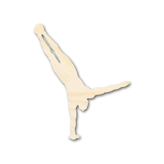 Unfinished Wood Gymnast Hand Stand Shape | DIY Craft Cutout 7" / 1/2"