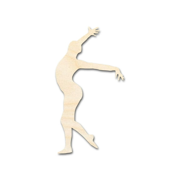 Unfinished Wood Gymnast Pose Shape | DIY Craft Cutout | up to 46" DIY 8" / 1/4"