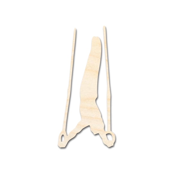 Unfinished Wood Gymnastics Rings Shape | DIY Craft Cutout 3" / 1/8"