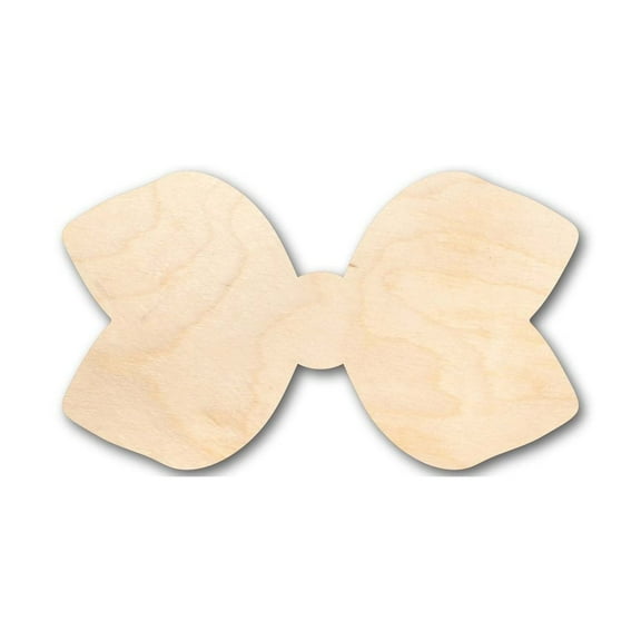 Unfinished Wood Hair Bow Shape - Craft - up to 46" DIY 4" / 1/2"