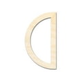 thumbnail image 1 of Unfinished Wood Half Circle Outline Shape | DIY Craft Cutout | up to 46" DIY 12" / 1/2", 1 of 3