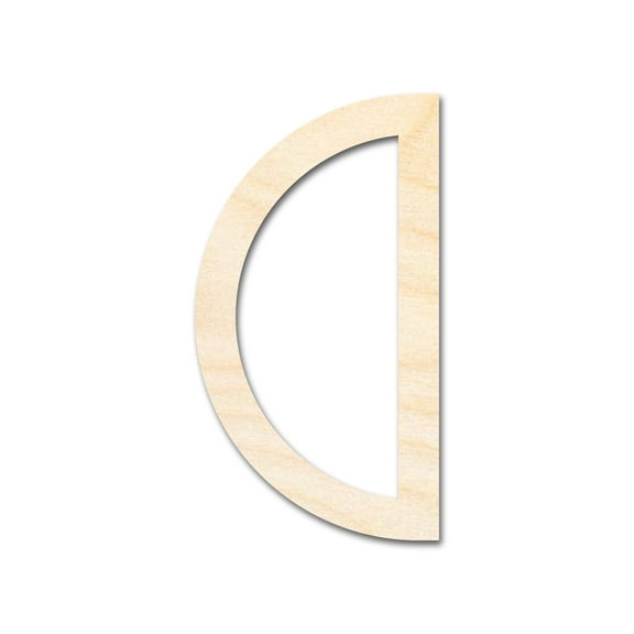 Unfinished Wood Half Circle Outline Shape | DIY Craft Cutout | up to 46" DIY 12" / 1/2"