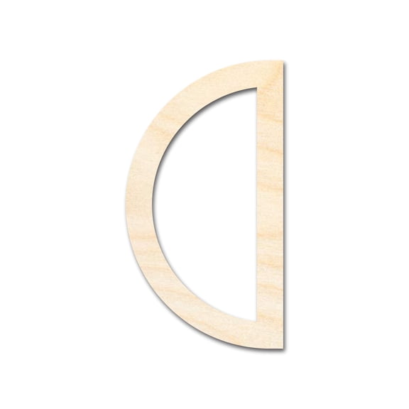 Unfinished Wood Half Circle Outline Shape | DIY Craft Cutout 46" / 1/2"