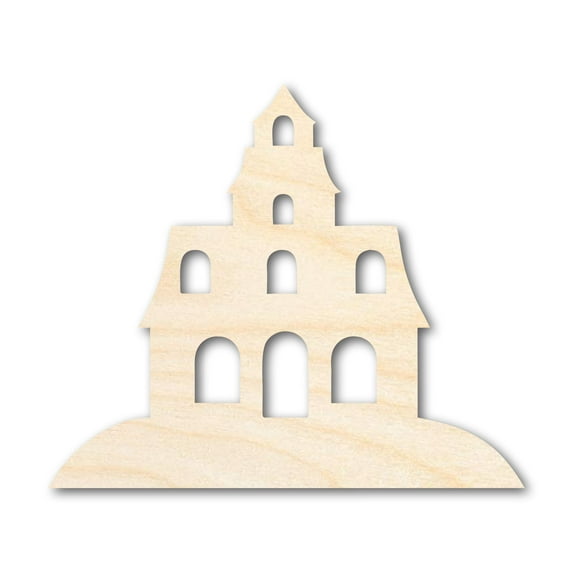 Unfinished Wood Halloween House Shape - Craft - up to 46" 7" / 1/2"