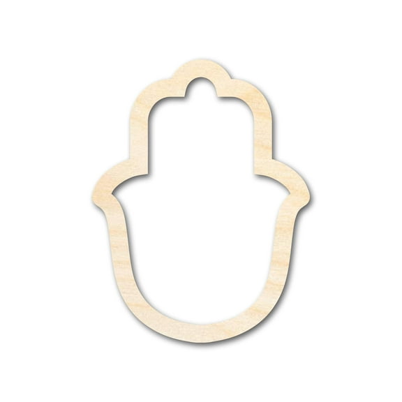 Unfinished Wood Hamsa Outline Shape | DIY Craft Cutout | up to 46" DIY 12" / 1/2"