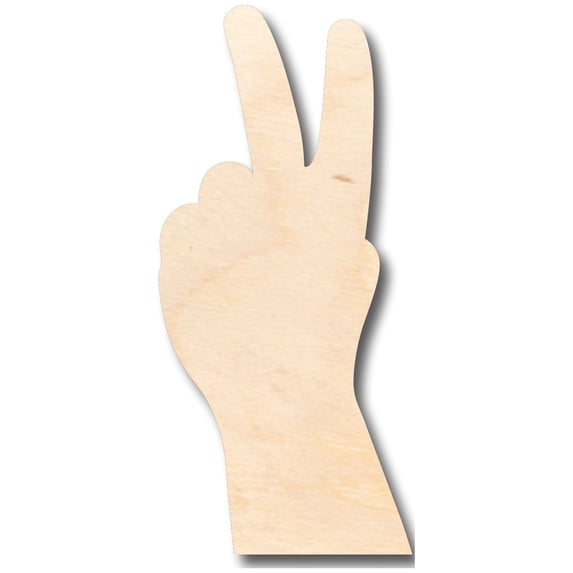Unfinished Wood Hand Peace Symbol Shape - Craft - up to 46" DIY 36" / 1/2"