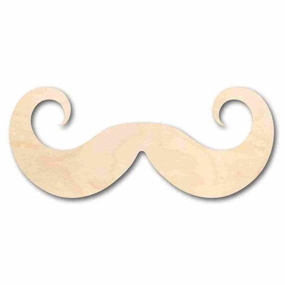 Unfinished Wood Handlebar Mustache Shape - Craft - up to 46" DIY 18" / 1"