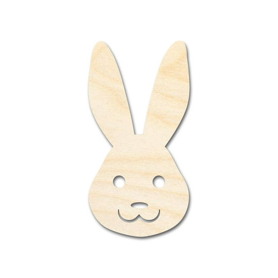 Unfinished Wood Happy Bunny Shape - Bunny Head Craft - up to 46" DIY 5" / 1/2"