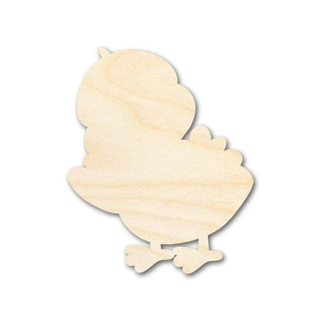 Unfinished Wood Happy Chick Shape | DIY Craft Cutout 3" / 1/8"