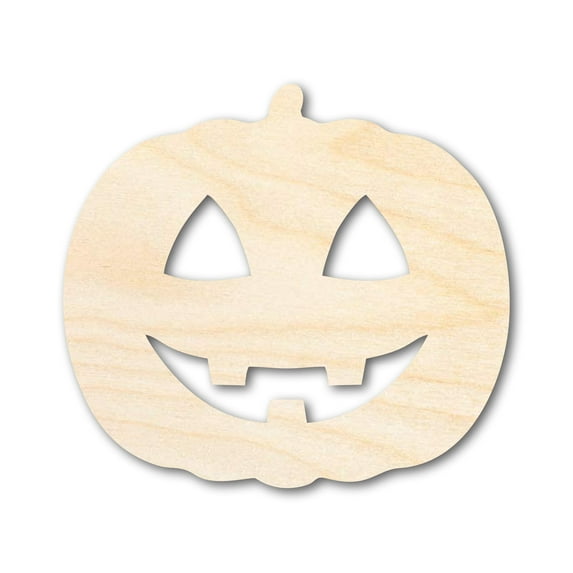 Unfinished Wood Happy Pumpkin Shape - Craft - up to 46" 4" / 1/8"