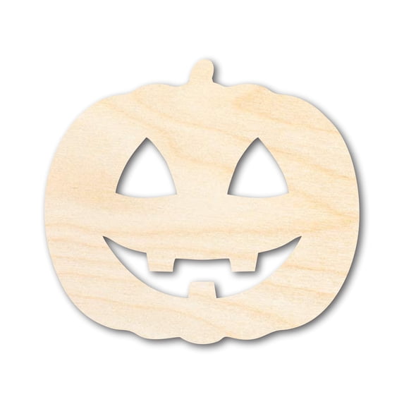Unfinished Wood Happy Pumpkin Shape - Craft - up to 46" 7" / 1/2"