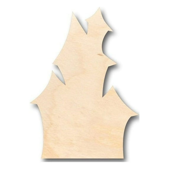 Unfinished Wood Haunted House Shape - Halloween - Craft - up to 46" DIY 10" / 1/4"