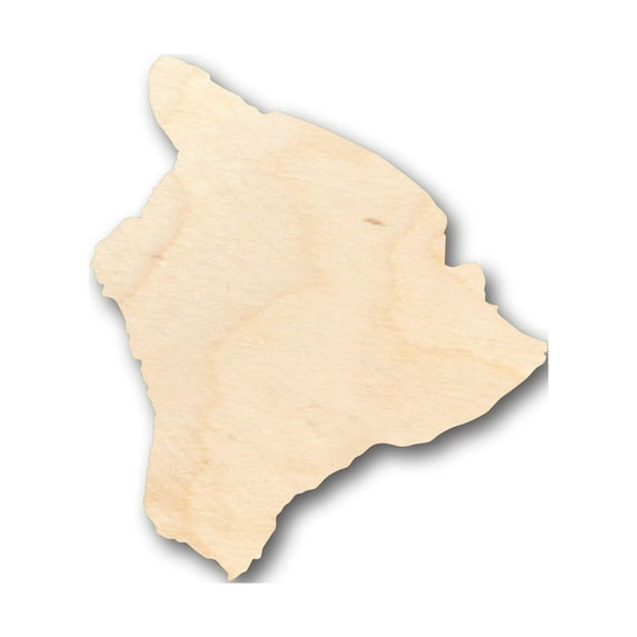 Unfinished Wood Hawaiian Island Big Island Shape - Craft - up to 46" DIY 12" / 3/4"