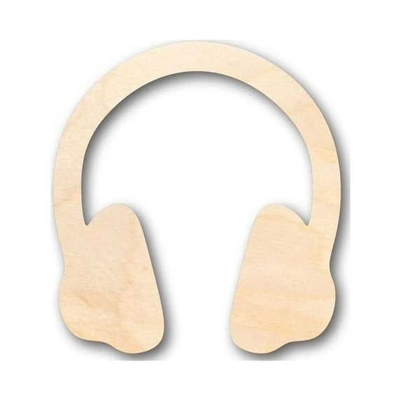 Unfinished Wood Headphones Shape - Music - Craft - up to 46" DIY 5" / 1/4"