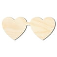 thumbnail image 1 of Unfinished Wood Heart Glasses Shape | DIY Craft Cutout | up to 46" DIY 36" / 1/2", 1 of 3