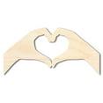 thumbnail image 1 of Unfinished Wood Heart Hands Shape 18" / 1/2", 1 of 3